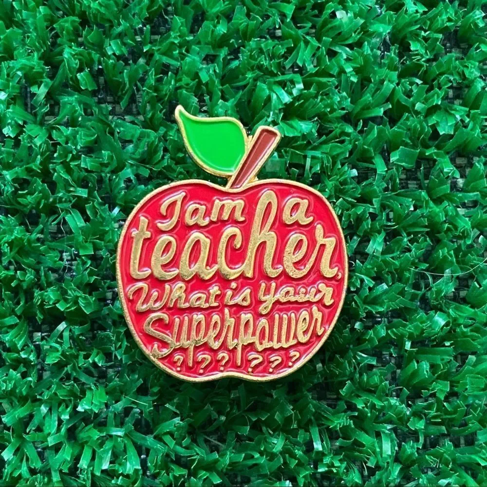 Teacher Red Apple Enamel Pin/ Brooch